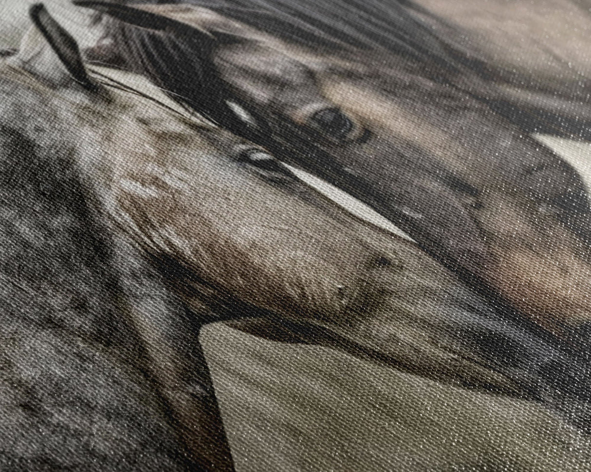 Heartfelt Connection of Two Horses, Ideal for Living Room Art, Framed Canvas Print, Bedroom Decor, Home Decoration, Animal Lover Gift