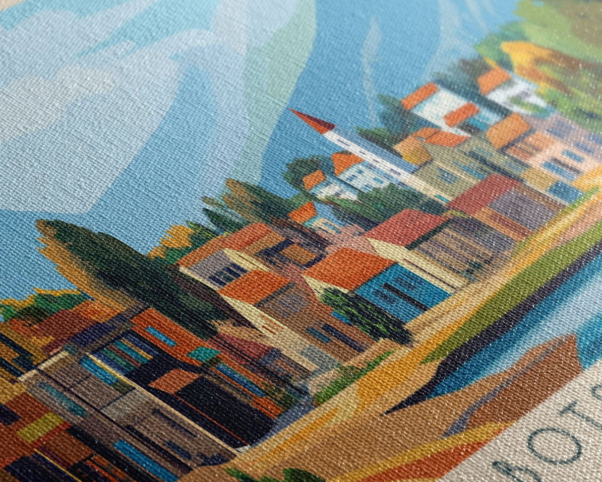 Botshabelo, South Africa Travel Poster Panoramic Canvas Print, Botshabelo, South Africa Painting, South Africa Art, Botshabelo Travel Art, Guest Room Painting