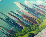 Brazzaville, Republic of the Congo Panoramic Travel Poster Canvas Print, Brazzaville, Republic of the Congo Painting, Republic of the Congo Art, Brazzaville Travel Art, Living Room Painting