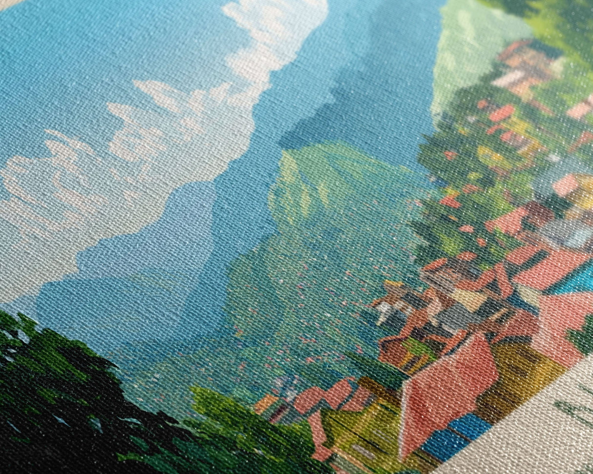 Bukavu, Congo Panoramic Travel Poster Canvas Print, Bukavu, Congo Painting, Congo Art, Bukavu Travel Art, Living Room Painting