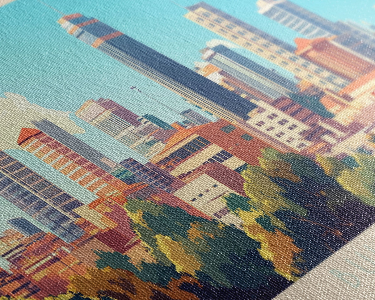 Bulawayo, Zimbabwe Travel Poster Panoramic Canvas Print, Bulawayo, Zimbabwe Painting, Zimbabwe Art, Bulawayo Travel Art, Guest Room Painting