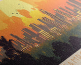 Campo Grande, Brazil Panoramic Travel Poster Canvas Print, Campo Grande, Brazil Painting, Brazil Art, Campo Grande Panoramic Travel Art, Travel Painting