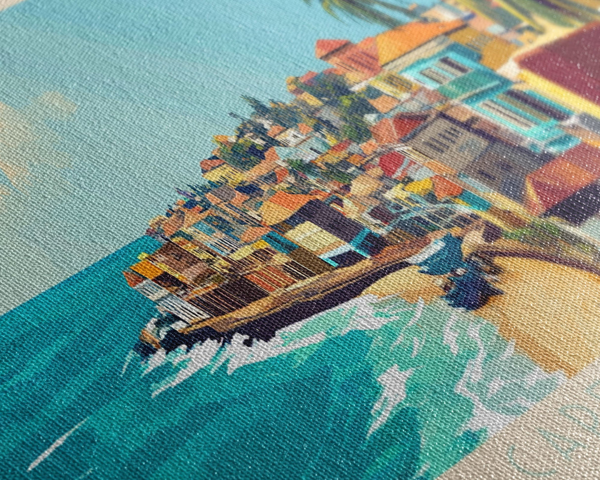 Cape Coast, Ghana Panoramic Travel Poster Canvas Print, Cape Coast, Ghana Painting, Ghana Art, Cape Coast Panoramic Travel Art, Travel Painting