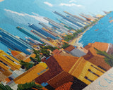 Cartagena, Colombia Panoramic Travel Poster Canvas Print, Cartagena, Colombia Painting, Colombia Art, Cartagena Travel Art, Guest Room Painting