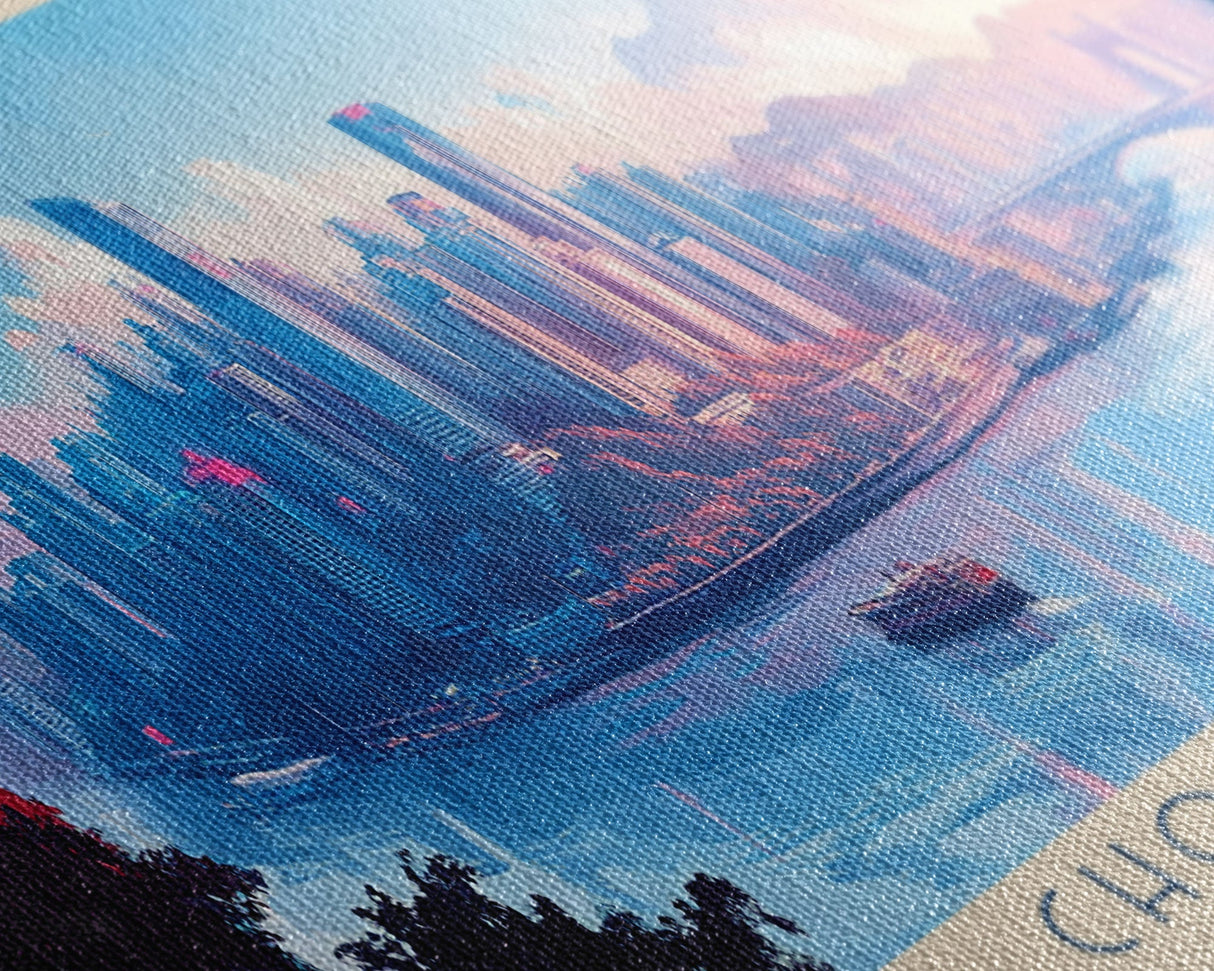 Chongqing, China Panoramic Travel Poster Canvas Print, Chongqing, China Painting, China Art, Chongqing Travel Art, Guest Room Painting