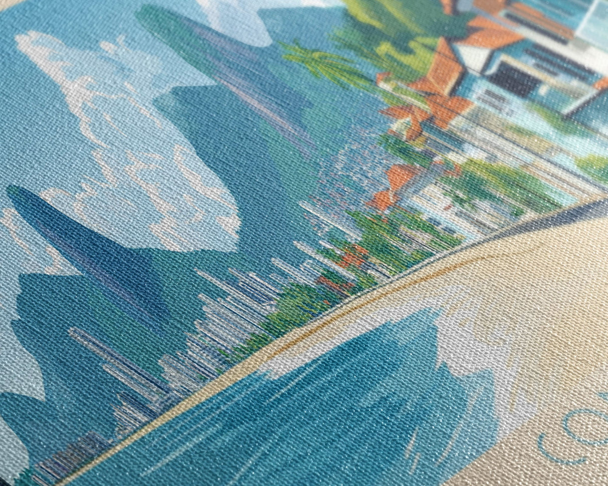 Contagem, Brazil Panoramic Travel Poster Canvas Print, Contagem, Brazil Painting, Brazil Art, Contagem Travel Art, Guest Room Painting