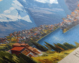 Huaraz, Peru Panoramic Travel Poster Canvas Print, Huaraz, Peru Painting, Peru Art, Huaraz Panoramic Travel Art, Travel Painting