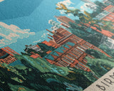 Birmingham, England Panoramic Canvas Print, Birmingham, England Painting, England Art, Birmingham Travel Poster, Travel Art, Guest Room Painting