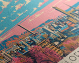 Bloemfontein, South Africa Panoramic Canvas Print, Bloemfontein, South Africa Painting, South Africa Art, Bloemfontein Travel Poster, Travel Art, Guest Room Painting