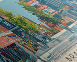 Brantford, Canada Panoramic Canvas Print, Brantford, Canada Painting, Canada Art, Brantford Travel Poster, Travel Art, Living Room Painting