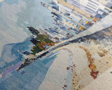 Bray, Ireland Panoramic Canvas Print, Bray, Ireland Painting, Ireland Art, Bray Travel Poster, Travel Art, Guest Room Painting