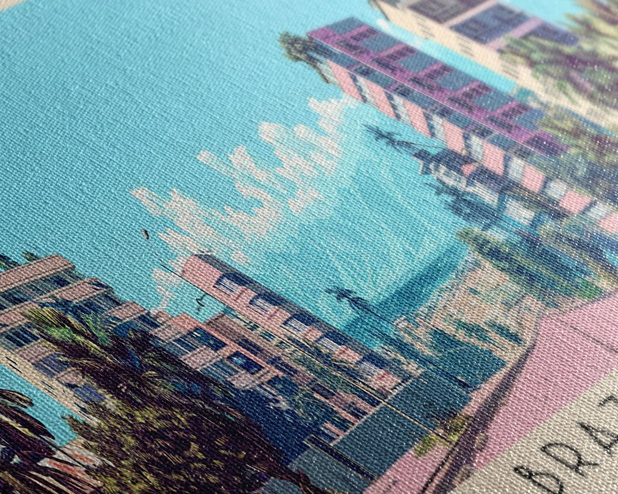 Brazzaville, Republic of the Congo Panoramic Canvas Print, Brazzaville, Republic of the Congo Painting, Republic of the Congo Art, Brazzaville Travel Poster, Travel Art, Guest Room Painting