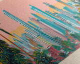 Cali, Colombia Panoramic Canvas Print, Cali, Colombia Painting, Colombia Art, Cali Travel Poster, Travel Art, Vacation Gift