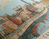 Cambridge, England Panoramic Canvas Print, Cambridge, England Painting, England Art, Cambridge Travel Poster, Travel Art, Living Room Painting