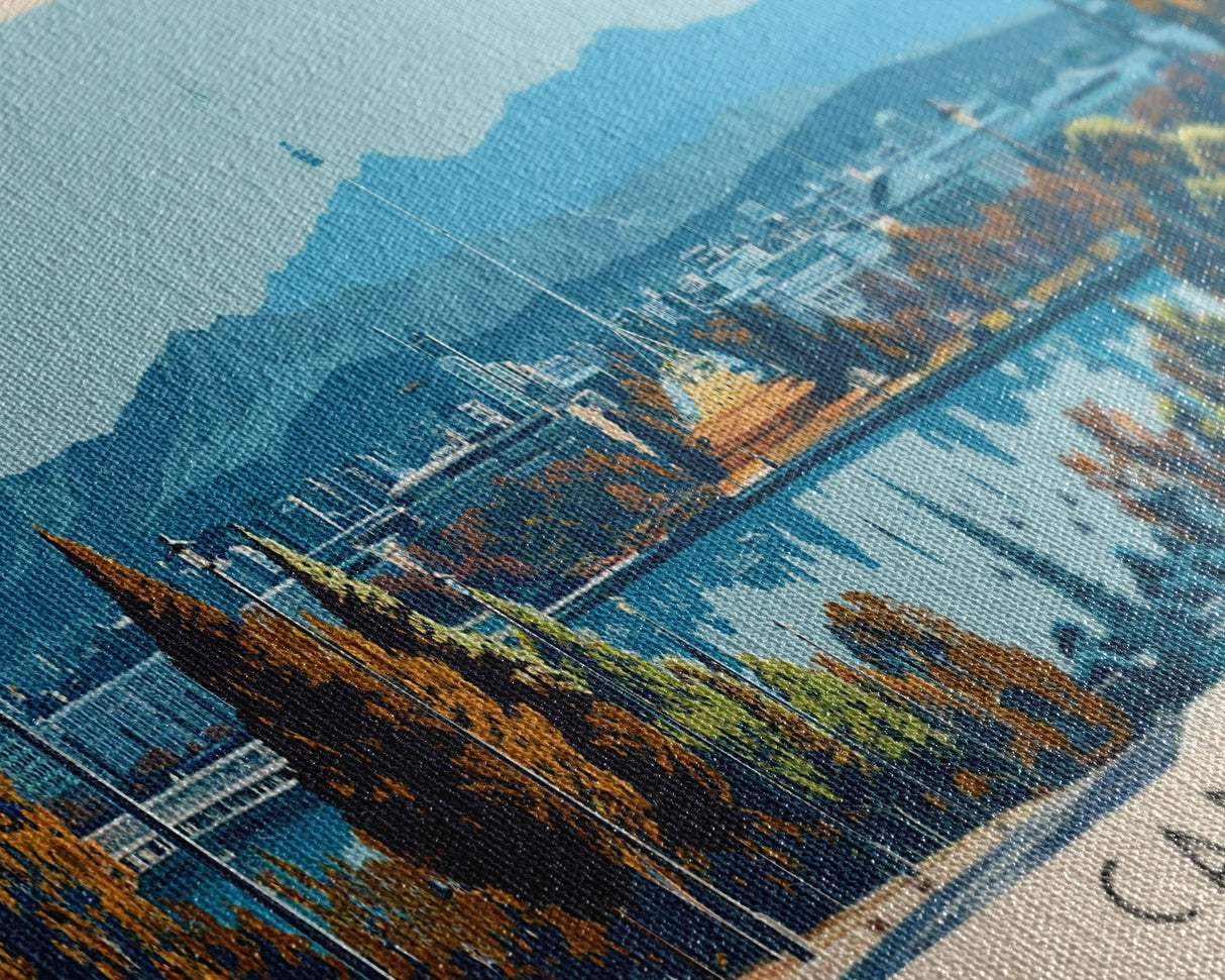 Canberra, Australia Panoramic Canvas Print, Canberra, Australia Painting, Australia Art, Canberra Travel Poster, Travel Art, Guest Room Painting