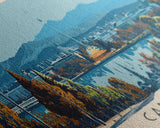 Canberra, Australia Panoramic Canvas Print, Canberra, Australia Painting, Australia Art, Canberra Travel Poster, Travel Art, Guest Room Painting