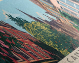 Canterbury, England Panoramic Canvas Print, Canterbury, England Painting, England Art, Canterbury Travel Poster, Travel Art, Vacation Gift