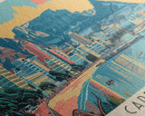 Cape Town, South Africa Panoramic Canvas Print, Cape Town, South Africa Painting, South Africa Art, Cape Town Travel Poster, Travel Art, Housewarming Gift