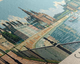 Cardiff, Wales Panoramic Canvas Print, Cardiff, Wales Painting, Wales Art, Cardiff Travel Poster, Travel Art, Guest Room Painting