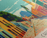 Chihuahua, Mexico Panoramic Canvas Print, Chihuahua, Mexico Painting, Mexico Art, Chihuahua Travel Poster, Travel Art, Vacation Gift