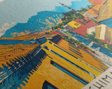 Chimalhuacan, Mexico Panoramic Canvas Print, Chimalhuacan, Mexico Painting, Mexico Art, Chimalhuacan Travel Poster, Travel Art, Living Room Painting