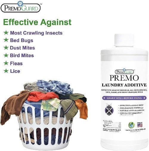 Bed Bug & Mite Killer Laundry Additive - All Natural Non-Toxic - By Premo Guard