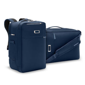 Briggs and Riley Baseline Medium Convertible Backpack in Navy - Front showing both carry options