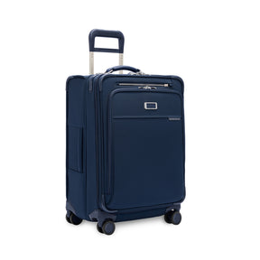 Briggs and Riley 24" Compact Checked Bag in Navy - Front View
