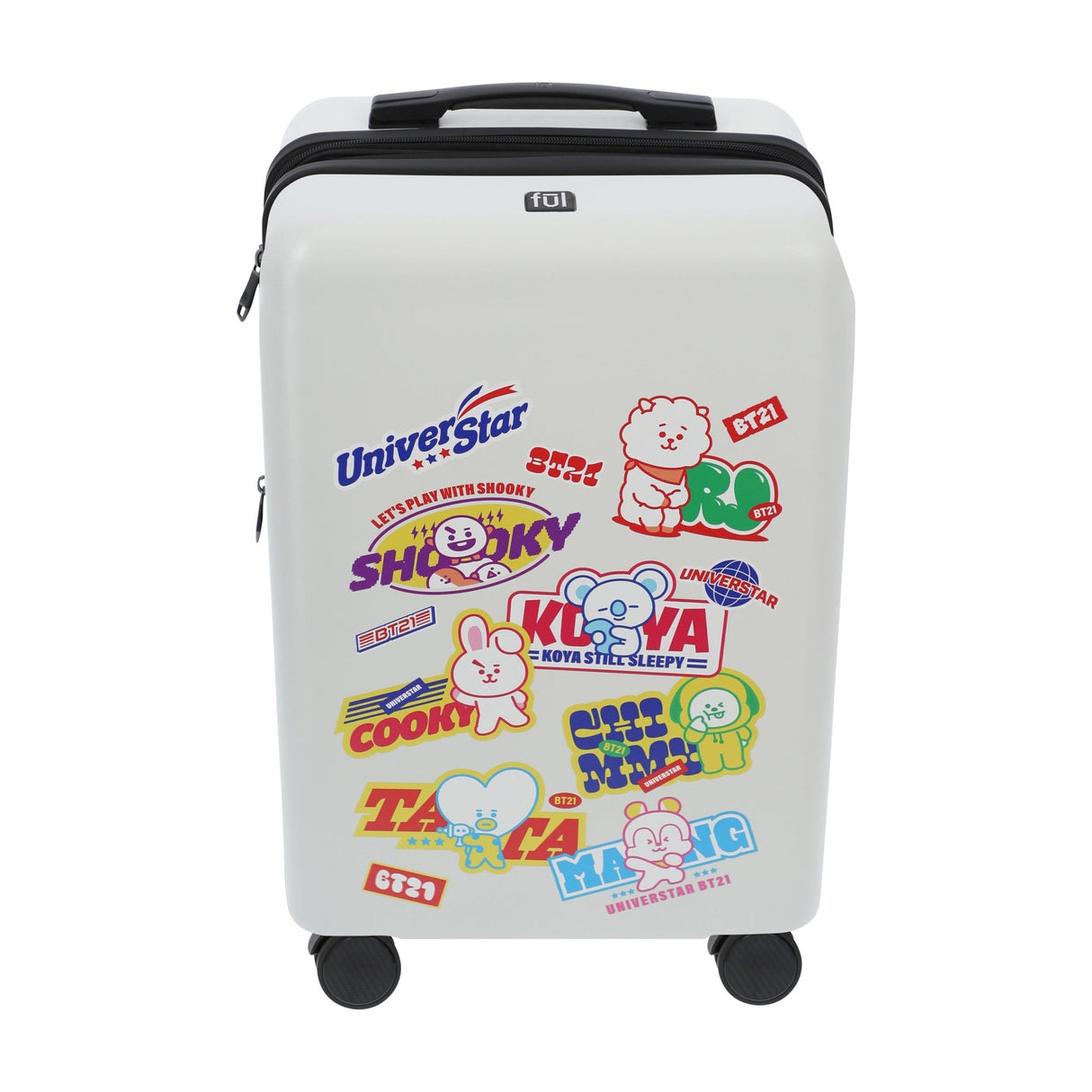 BT21 22.5" White Carry-On Suitcase Luggage