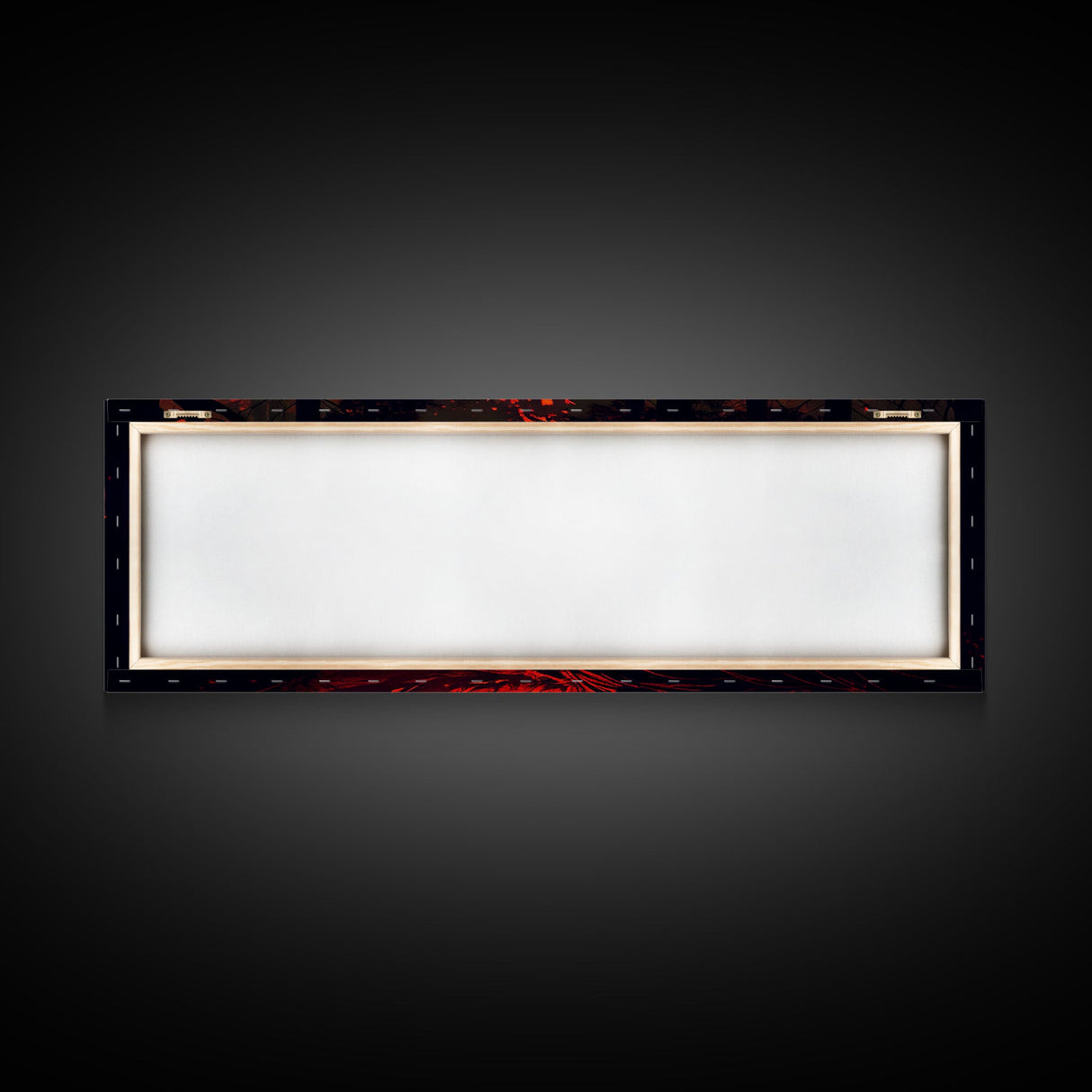 Forest Landscape Art, Forest Fire, Fall / Autumn Decor, Panoramic Wall Art, Framed Canvas Print, Orange and Yellow Fantasy Forest