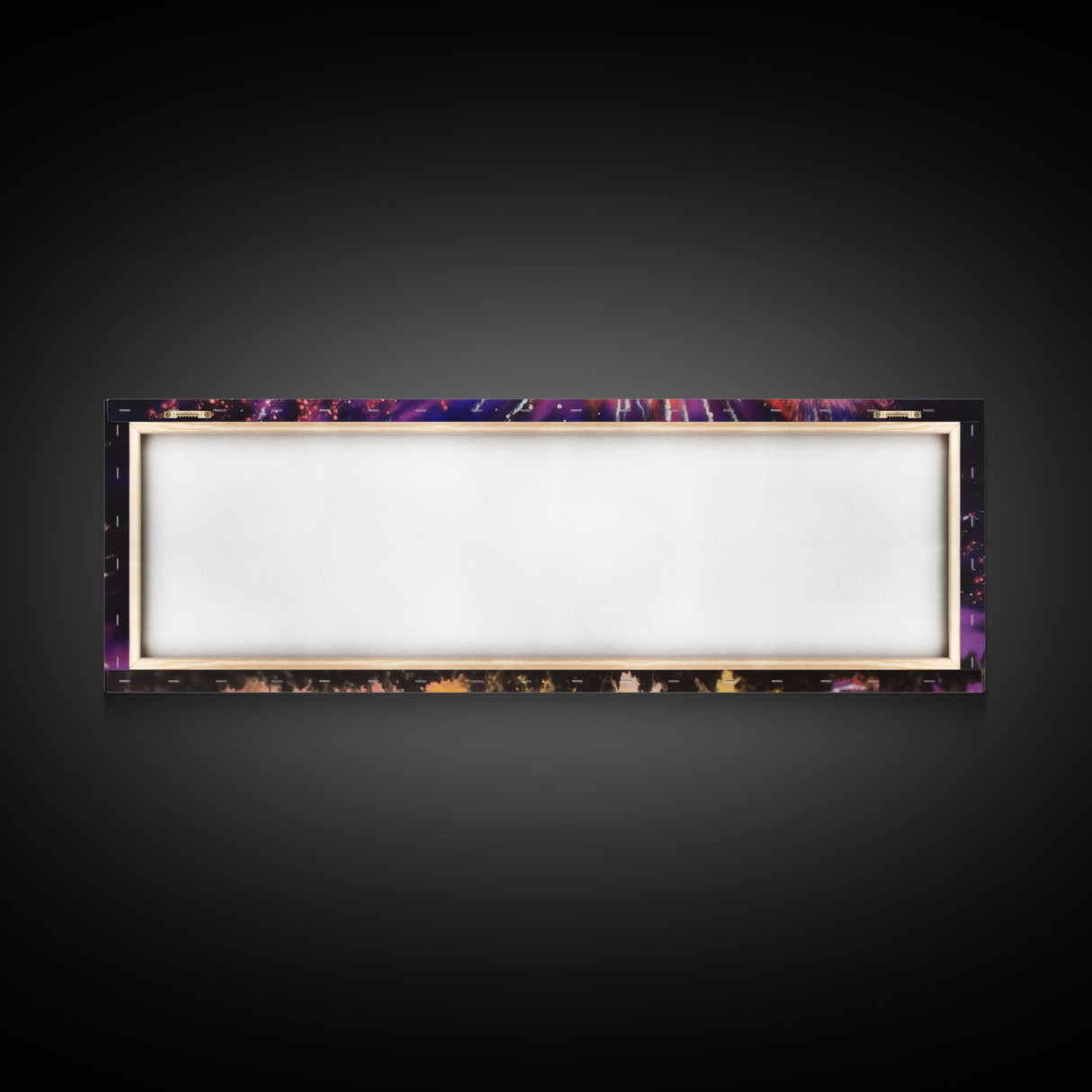 Fireworks Over Forest Canvas Art Print, Woods, Pines Trees, Wall Decor, Framed Large Canvas Print, Panoramic, Wall Art, Canvas Print