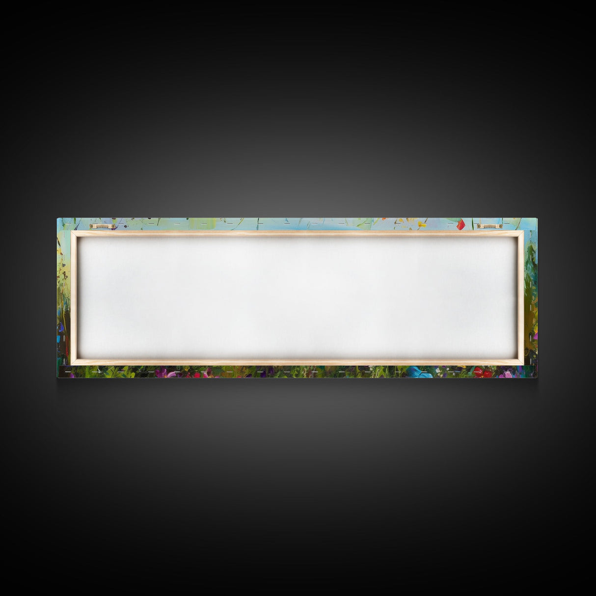 Framed Canvas Print of Original painting, Large wall art, Boho wall décor, Flower painting, Home decor, Modern art, Bedroom decor, Panoramic