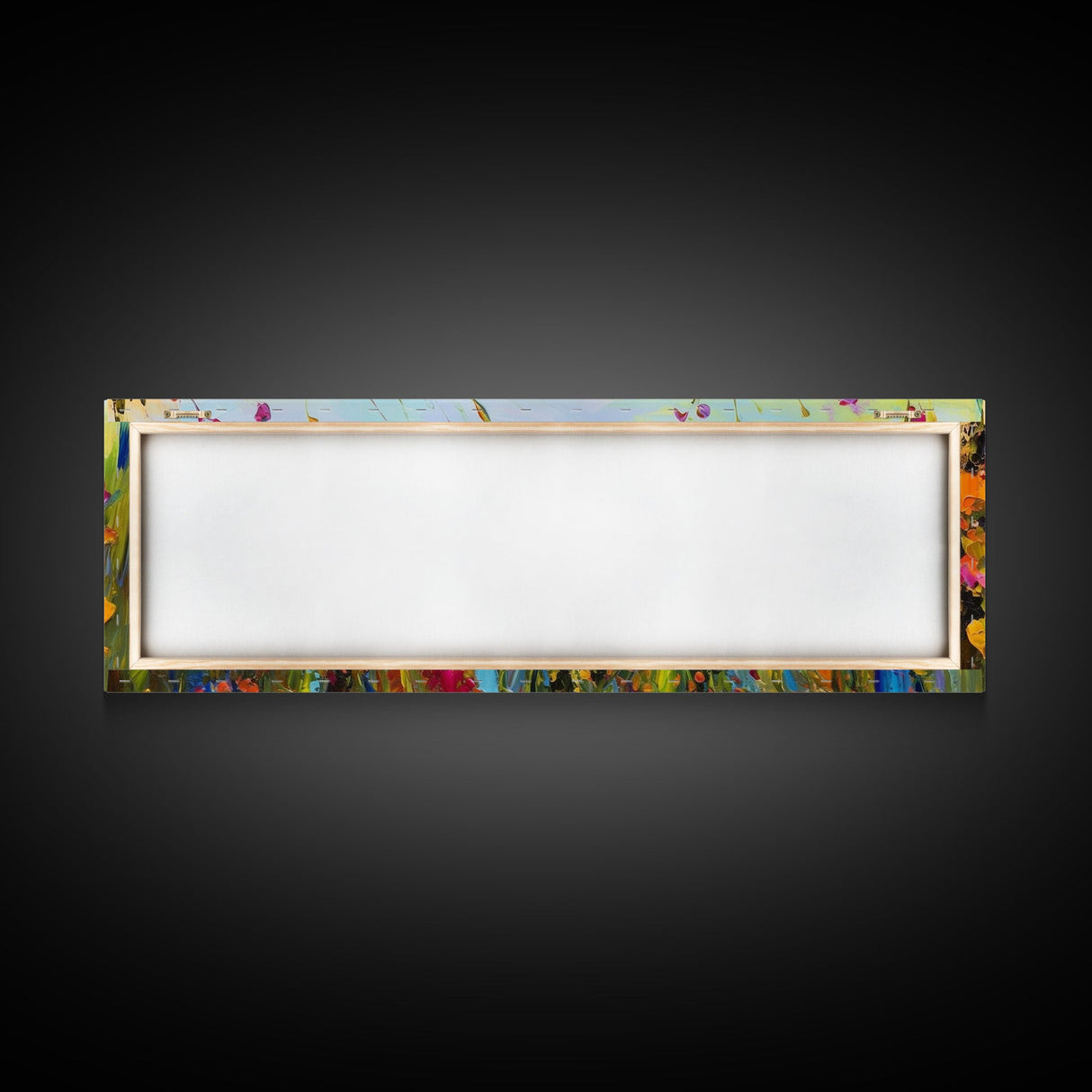 Framed Canvas Print of Original painting, Large wall art, Boho wall décor, Flower painting, Home decor, Modern art, Bedroom decor, Panoramic
