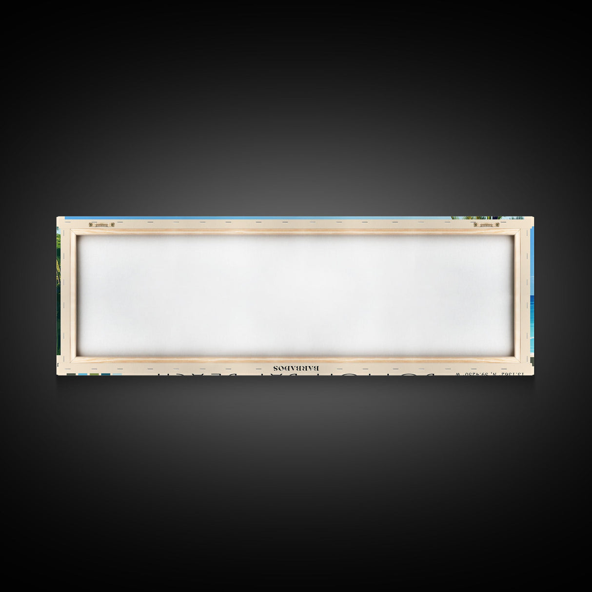 Bottom Bay Beach, Barbados Panoramic Beach Print, Vacation Gift, Barbados Wall Art, Framed Canvas Print, Framed Beach Painting