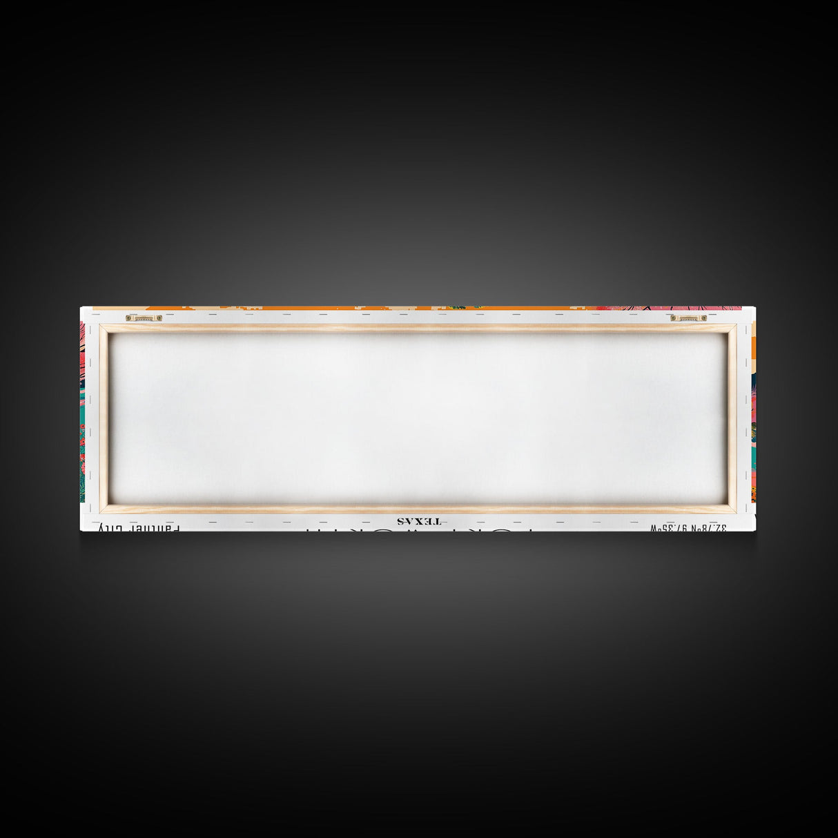 Fort Worth Texas Panoramic Painting, Mid Century Modern Framed Canvas Print, Retro Pop Art Travel Poster, Office Wall Decor