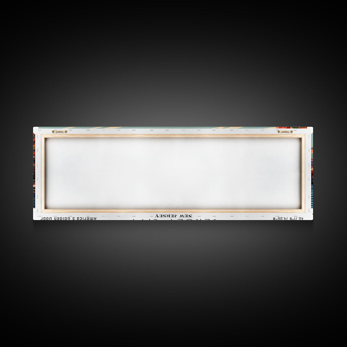 Jersey City New Jersey Panoramic Painting, Framed Canvas Print, Mid Century Modern Wall Art, Retro Pop Art Travel Poster, Cityscape Decor, Office Wall Art, Home Decor