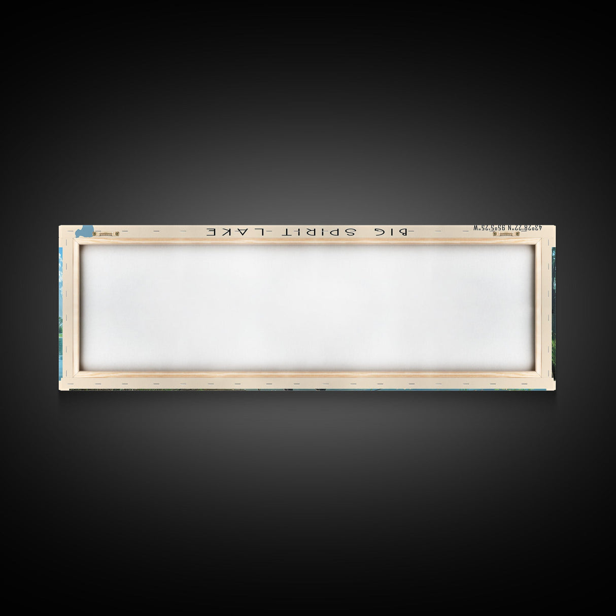 Big Spirit Lake Iowa Framed Canvas Print, Panoramic Lake House Decor, Scenic View, Travel Poster, Rustic Art, Lake Painting