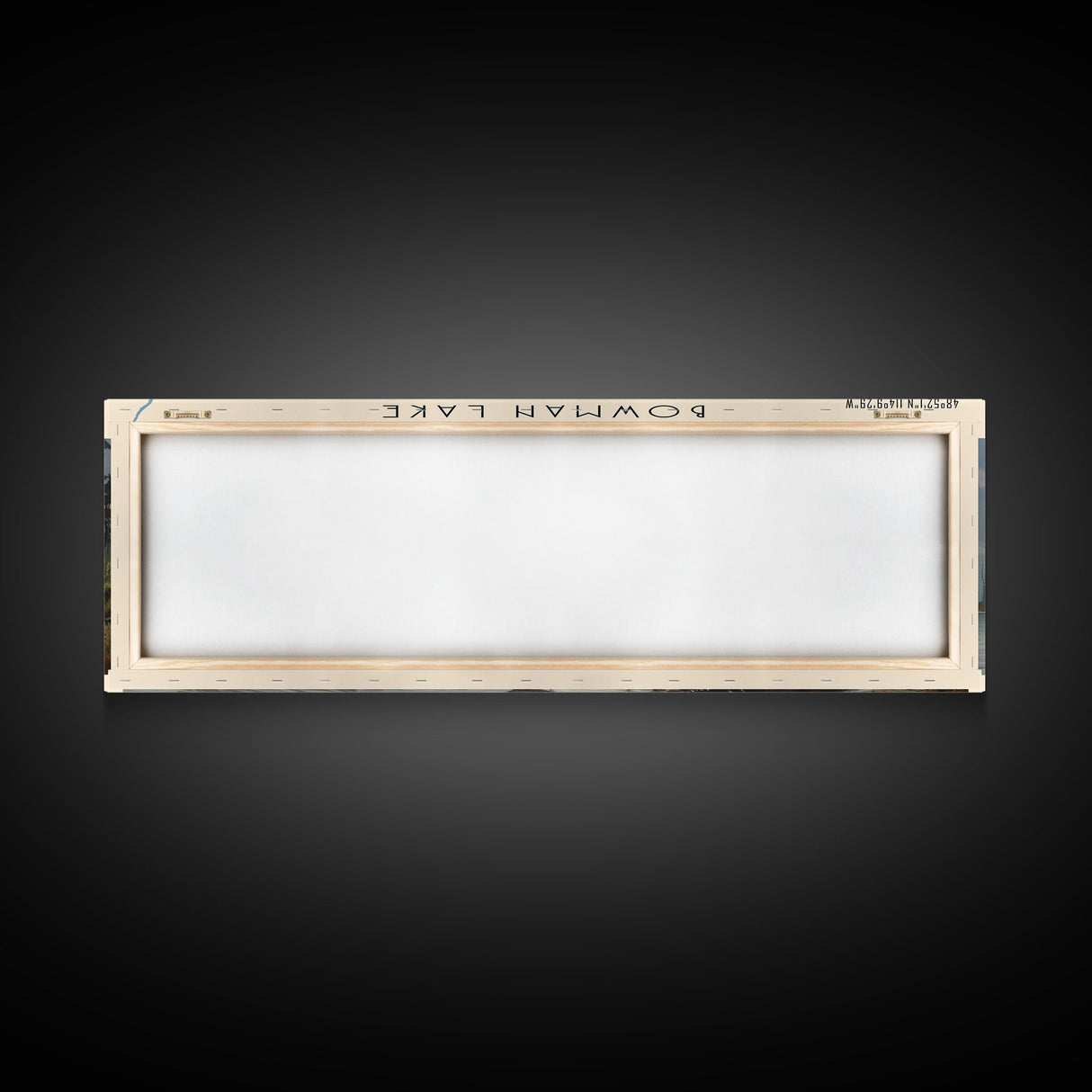 Bowman Lake Montana Framed Canvas Print, Panoramic Lake House Decor, Wall Art, Travel Poster, Rustic Lake Painting, Nature Art