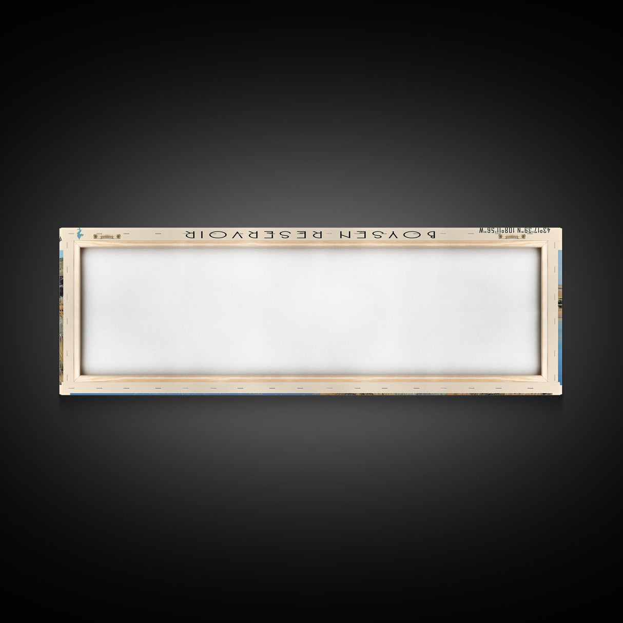 Boysen Reservoir Wyoming Framed Canvas Print, Lake House Art, Panoramic Wall Art, Travel Poster, Minimalist Lake Painting, Home Decor