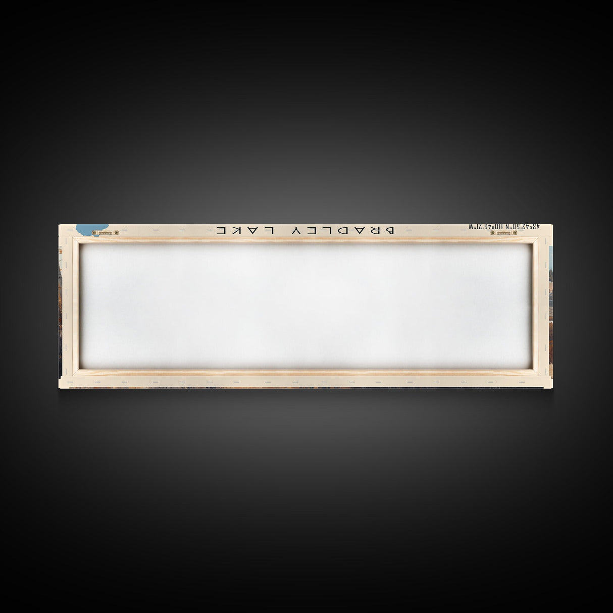 Bradley Lake Wyoming Framed Canvas Print, Panoramic Lake House Decor, Wall Art, Travel Poster, Rustic Lake Painting, Nature Art