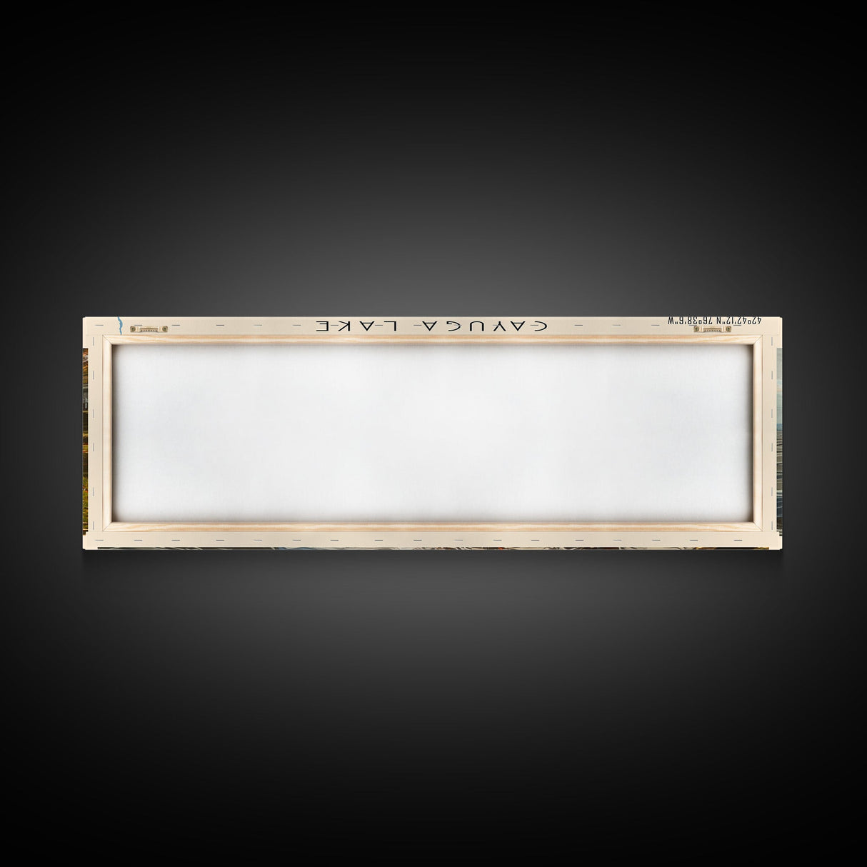 Cayuga Lake New York Framed Canvas Print, Lake House Art, Panoramic Travel Poster, Wide Wall Art, Modern Lake Painting, Home Decor