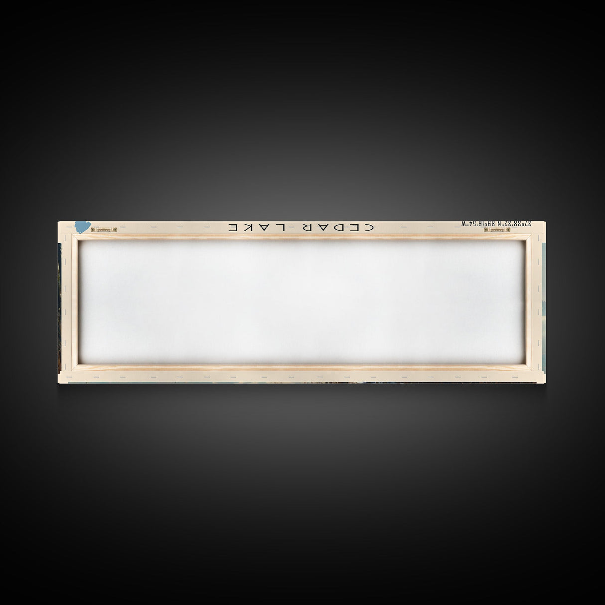 Cedar Lake Illinois Framed Canvas Print, Lake House Art, Panoramic Wide Art, Travel Poster, Minimalist Lake Painting, Home Decor