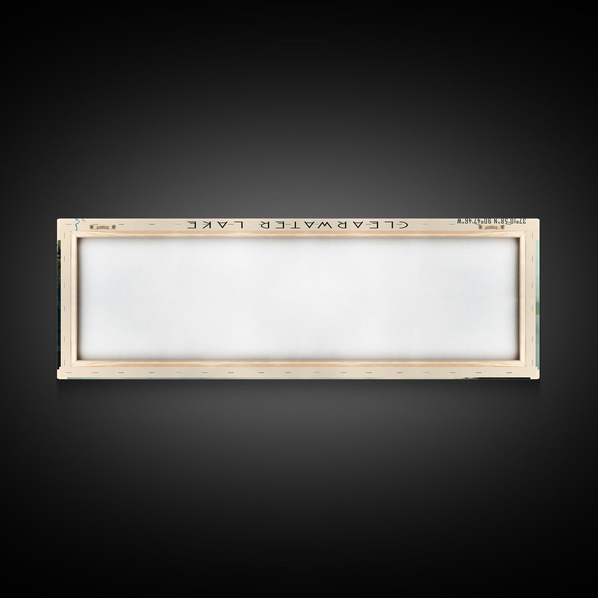 Clearwater Lake Framed Canvas Print, Lake House Art, Panoramic Travel Poster, Wide Wall Art, Modern Lake Painting, Home Decor