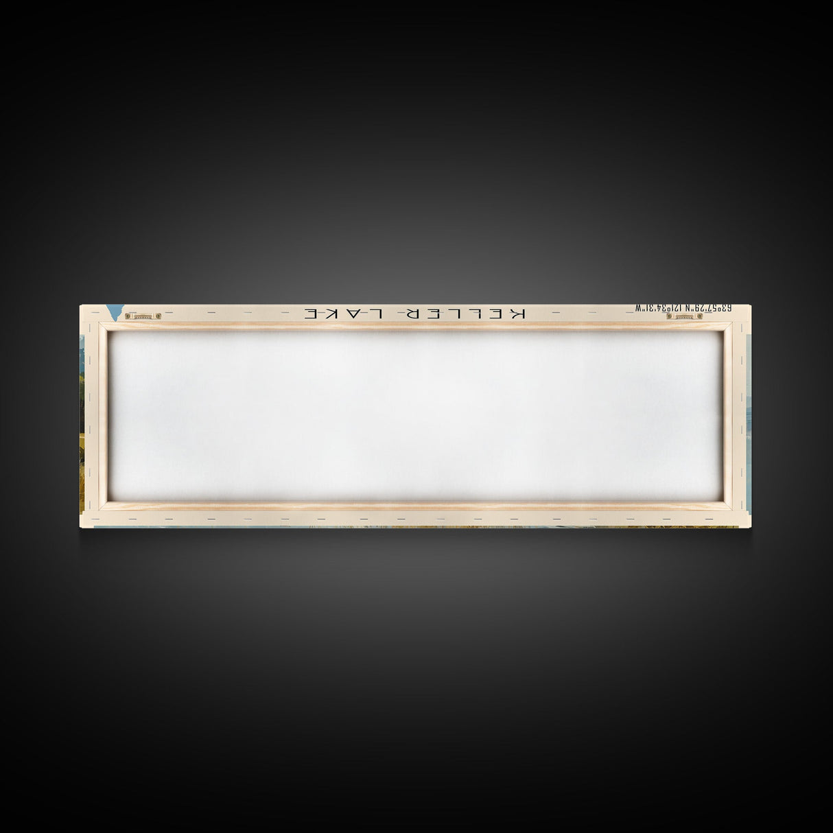 Keller Lake Framed Canvas Print, Panoramic Lake House Decor, Wall Art, Travel Poster, Scenic Lake Painting, Nature Art