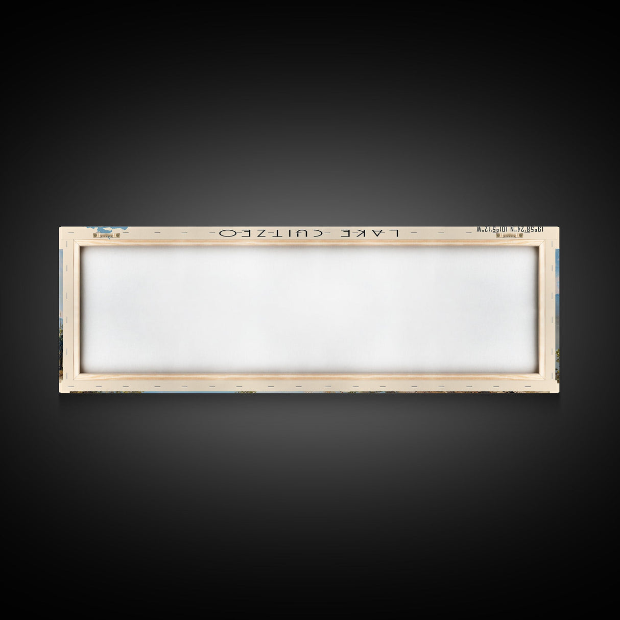 Lake Cuitzeo Framed Canvas Print, Lake House Decor, Panoramic Wall Art, Travel Poster, Beautiful Lake Painting, Home Art