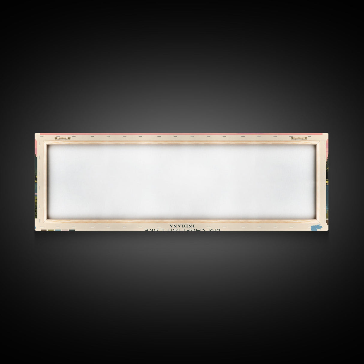 Big Chapman Lake Indiana Framed Canvas Print, Panoramic Travel Poster, Midcentury Modern Wall Art, Pop Art, Nature Lake House Art, Bedroom Decor