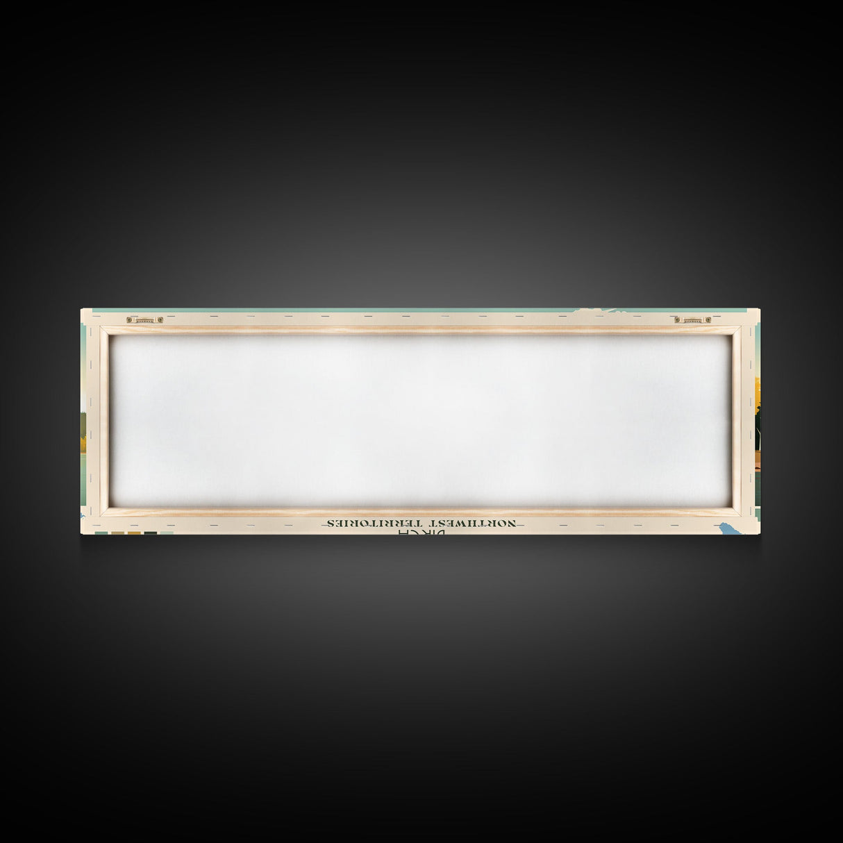 Birch Northwest Territories Framed Canvas Print, Panoramic Wall Art, Midcentury Modern, Pop Art, Travel Poster, Scenic Living Room Decor, Lake House Art