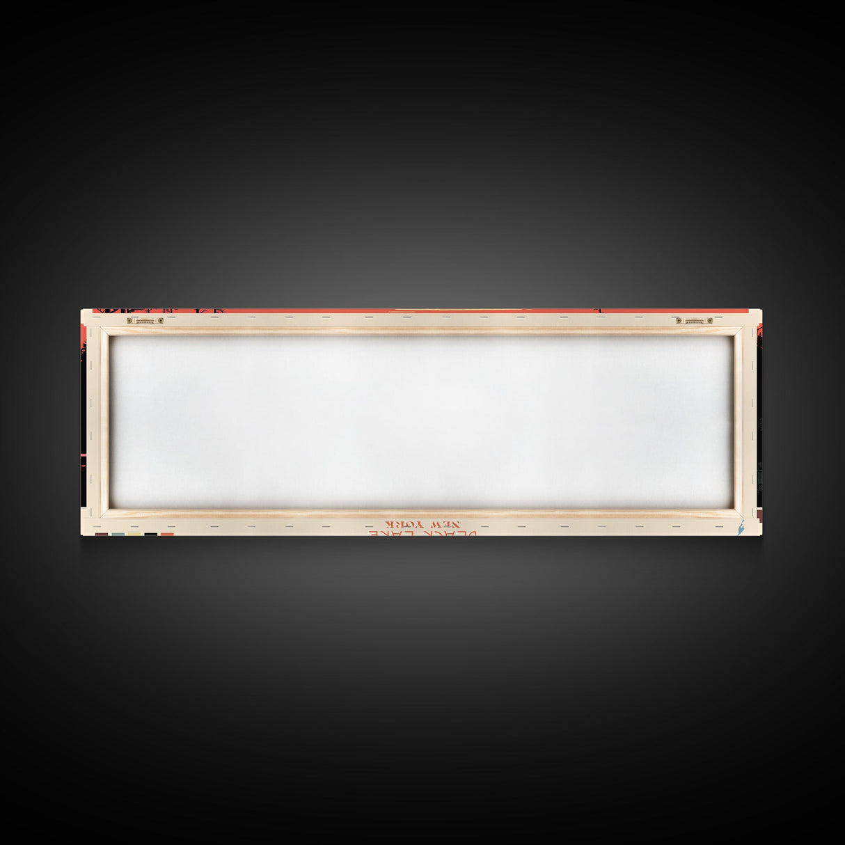 Black Lake New York Framed Canvas Print, Panoramic Wall Art, Midcentury Modern, Pop Art, Travel Poster, Scenic Living Room Art, Lake House Decor