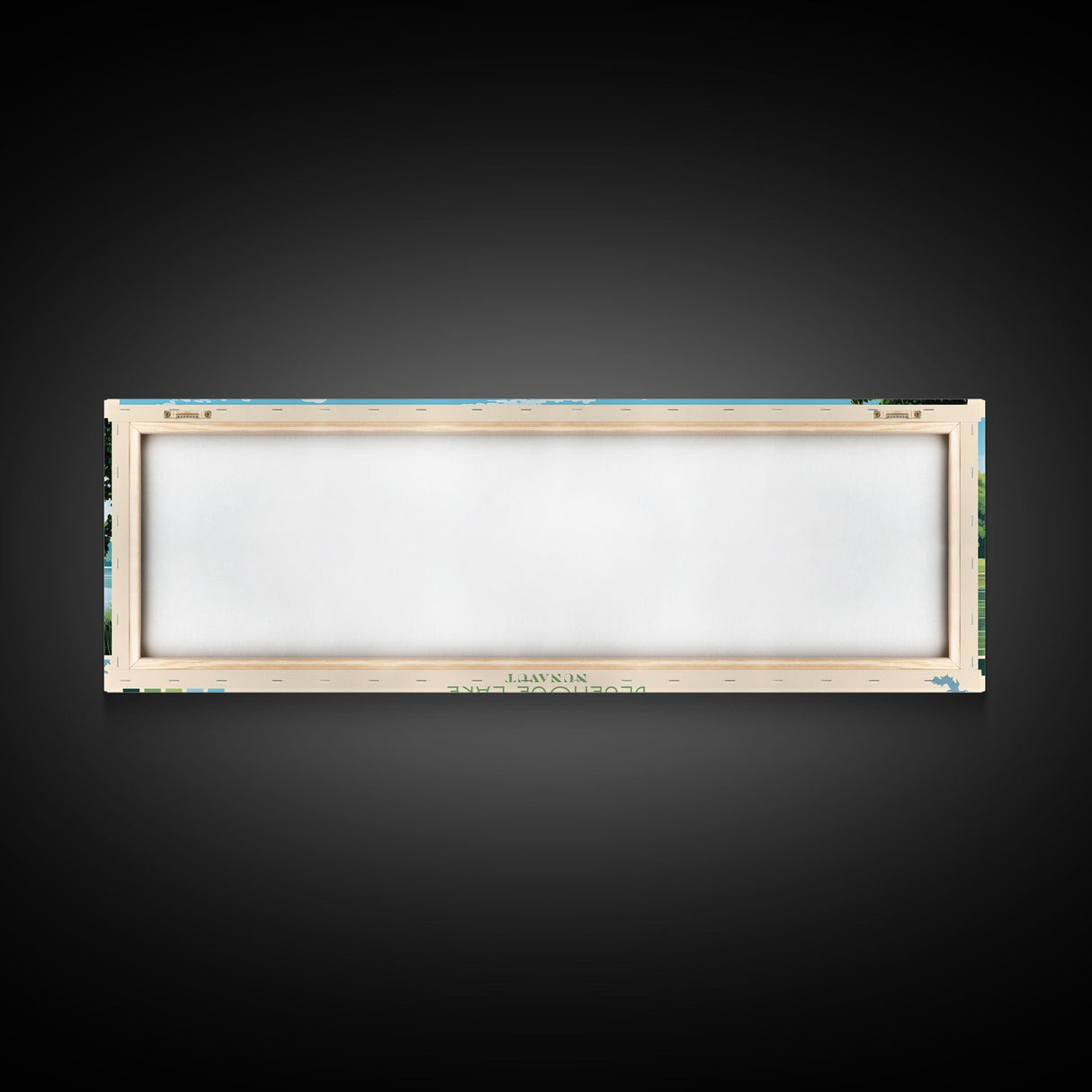 Blue Springs Lake Missouri Framed Canvas Print, Panoramic Wall Art, Midcentury Modern, Pop Art, Travel Poster, Scenic Living Room Art, Lake House Decor