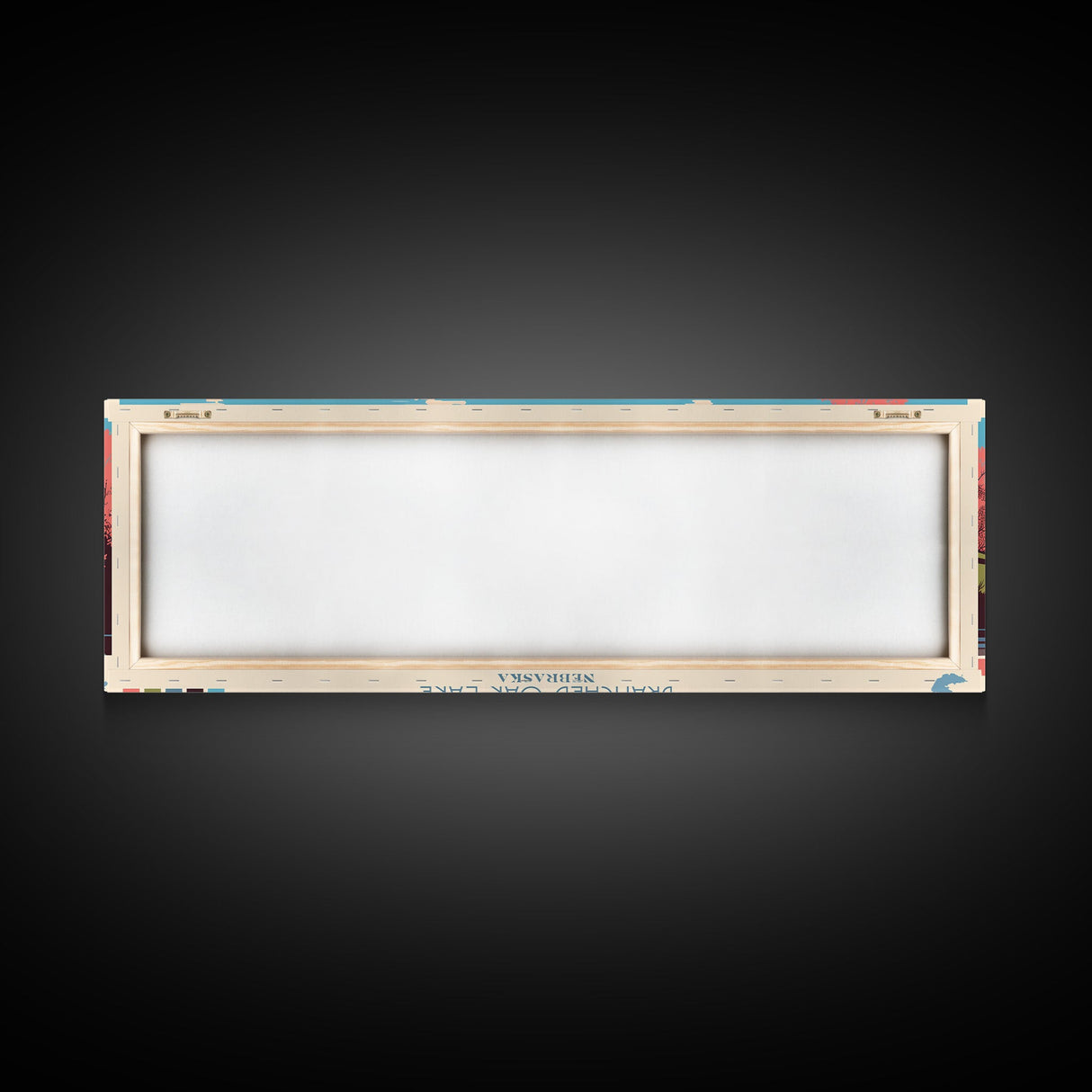 Branched Oak Lake Nebraska Framed Canvas Print, Pop Art Panoramic Travel Poster, Bedroom Decor, Midcentury Modern, Wall Art, Scenic Lake House